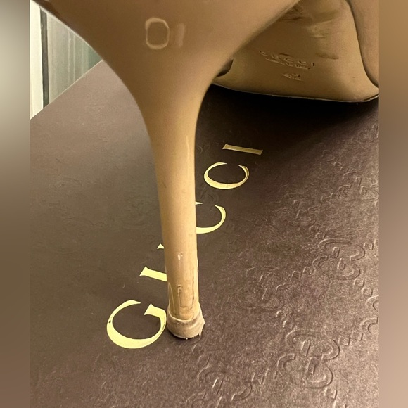 Gucci Noah Patent Half D'Orsay Nude Patent Pump. Size 12 Woman with Box - Picture 7 of 7